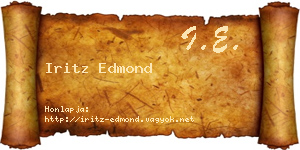Iritz Edmond névjegykártya